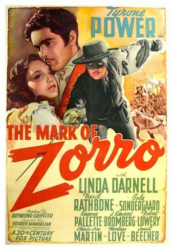 THE MARK OF ZORRO MOVIE POSTER – TYRONE POWER VINTAGE
