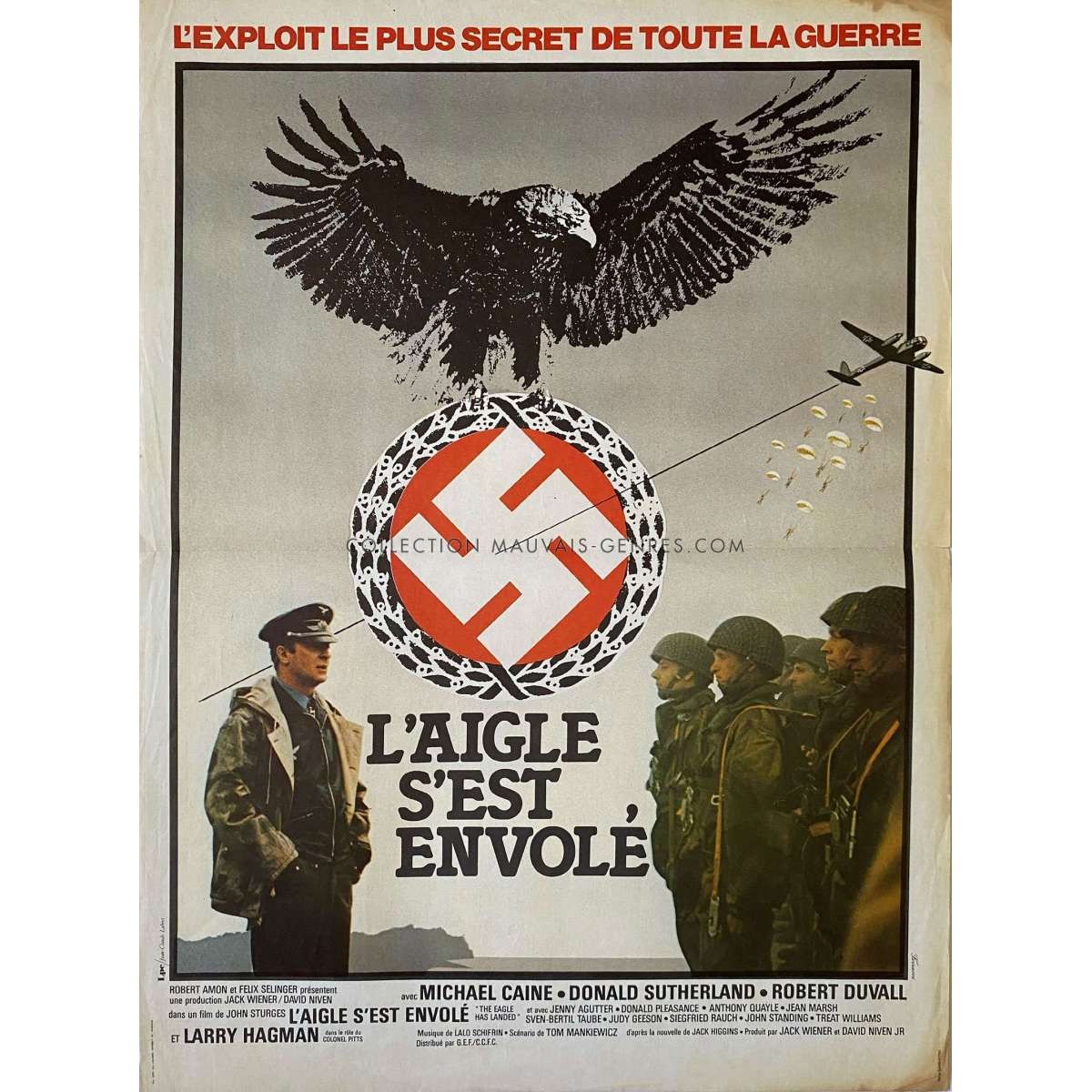 THE EAGLE HAS LANDED French Movie Poster – 15×21 in. – 1976 – John Sturges, Mic