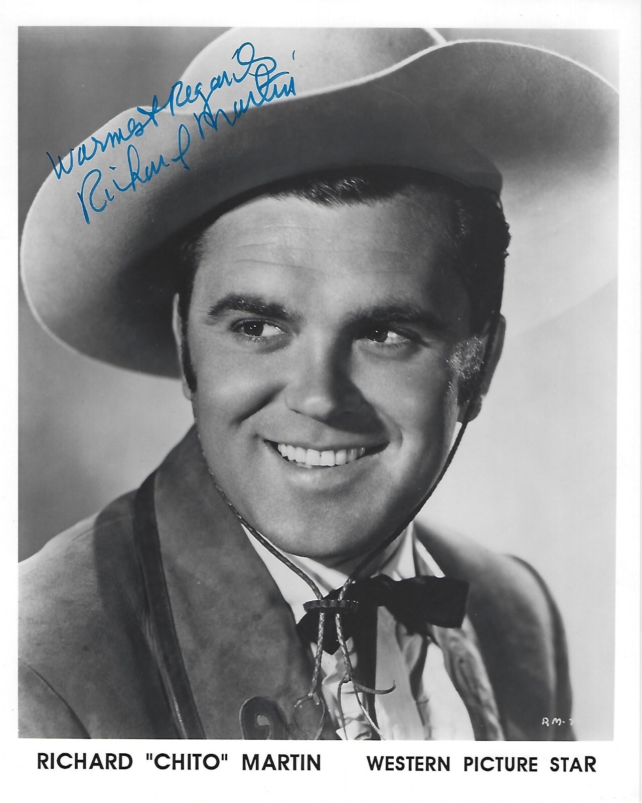 Very Nice RICHARD CHITO MARTIN Signed 8 x 10 Western Picture Star