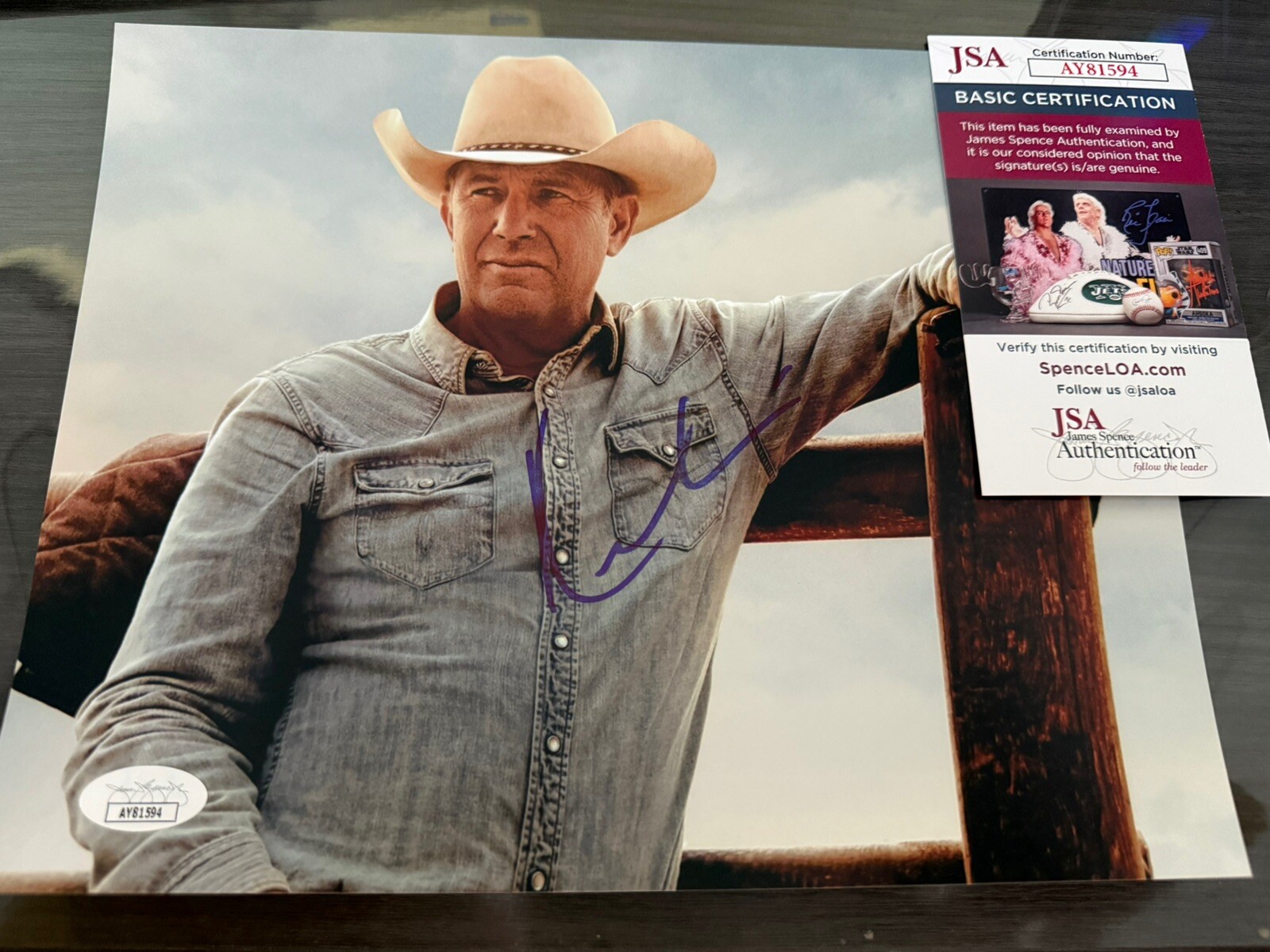 Kevin Costner Hand Signed In Person Autographed Yellowstone 10×8 Rare JSA COA