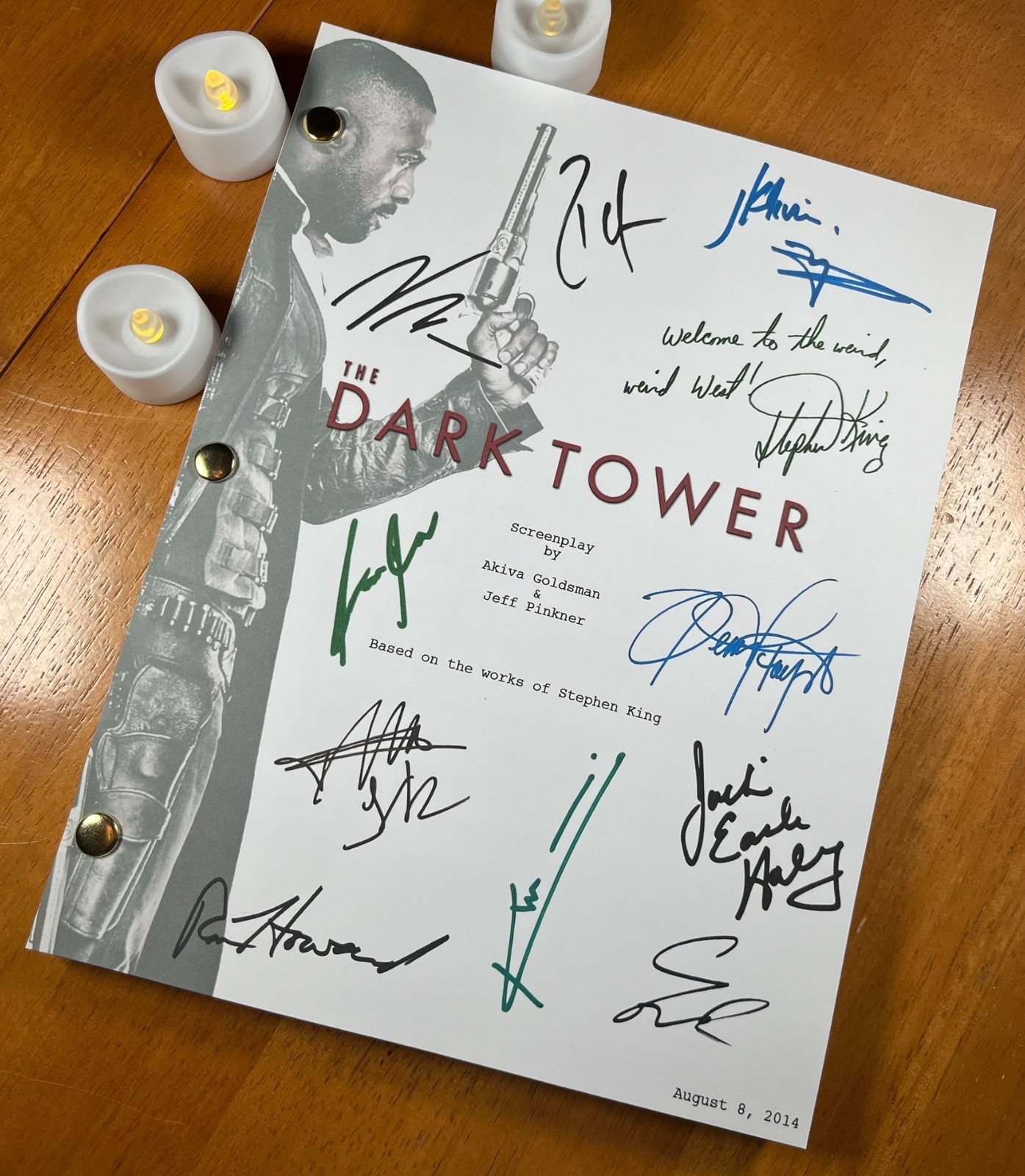 The Dark Tower Script Signed- Autograph Reprints- Stephen King, Idris Elba