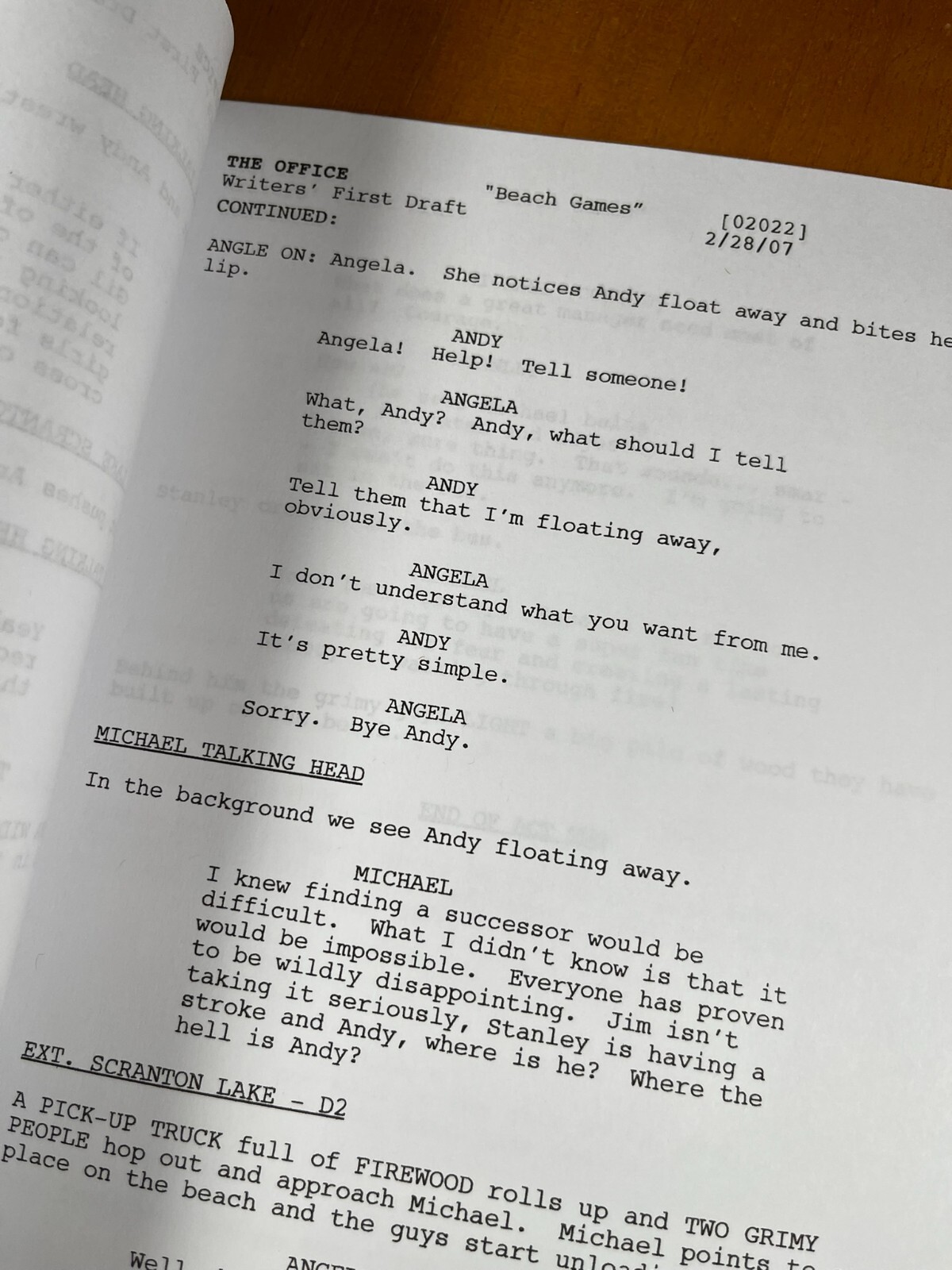 The Office Script Signed- Beach Games- Autograph Reprints- Dunder Mifflin