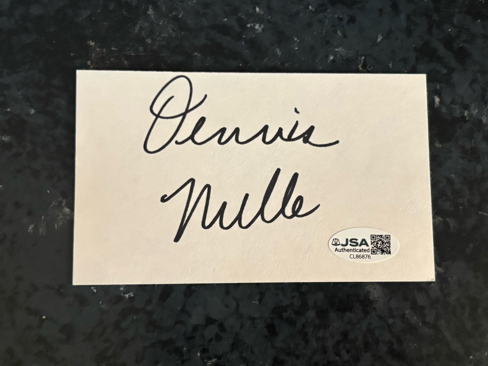 Dennis Miller Autographed 3×5 Index Card Actor Comedian Saturday Night Live JSA