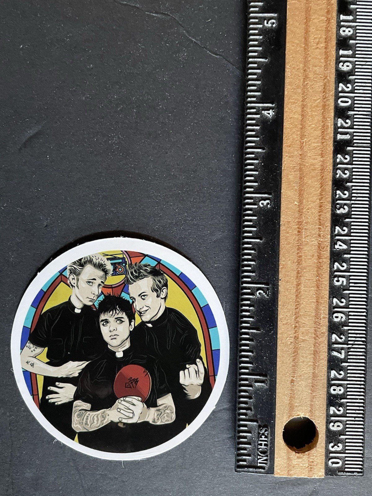 Green Day Sticker Round Image Design Art 90s Punk Rock Band CA For Laptop New