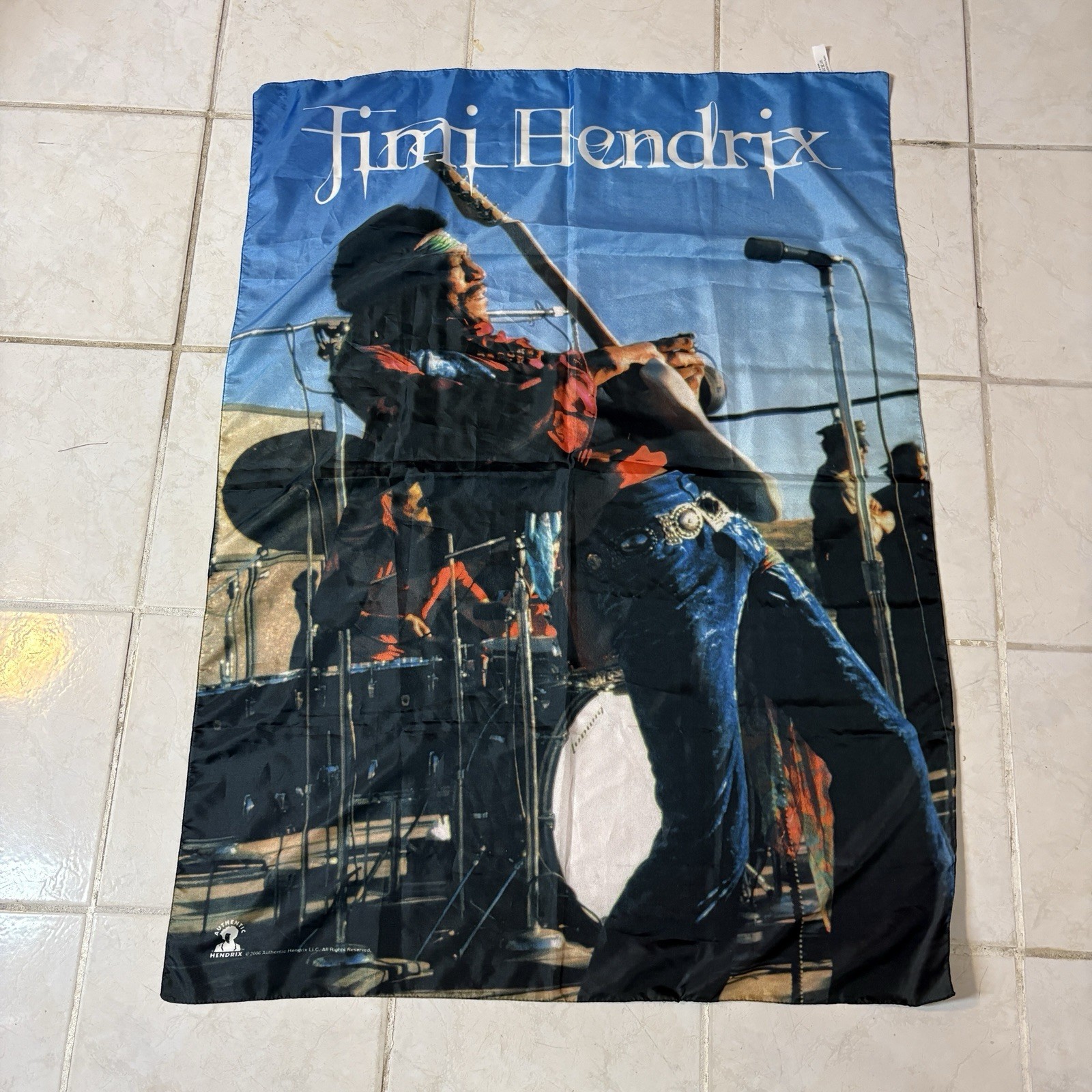 VTG Jimi Hendrix Wall Hanging 2006 Authentic Hendrix Made in Italy 40” x 30”