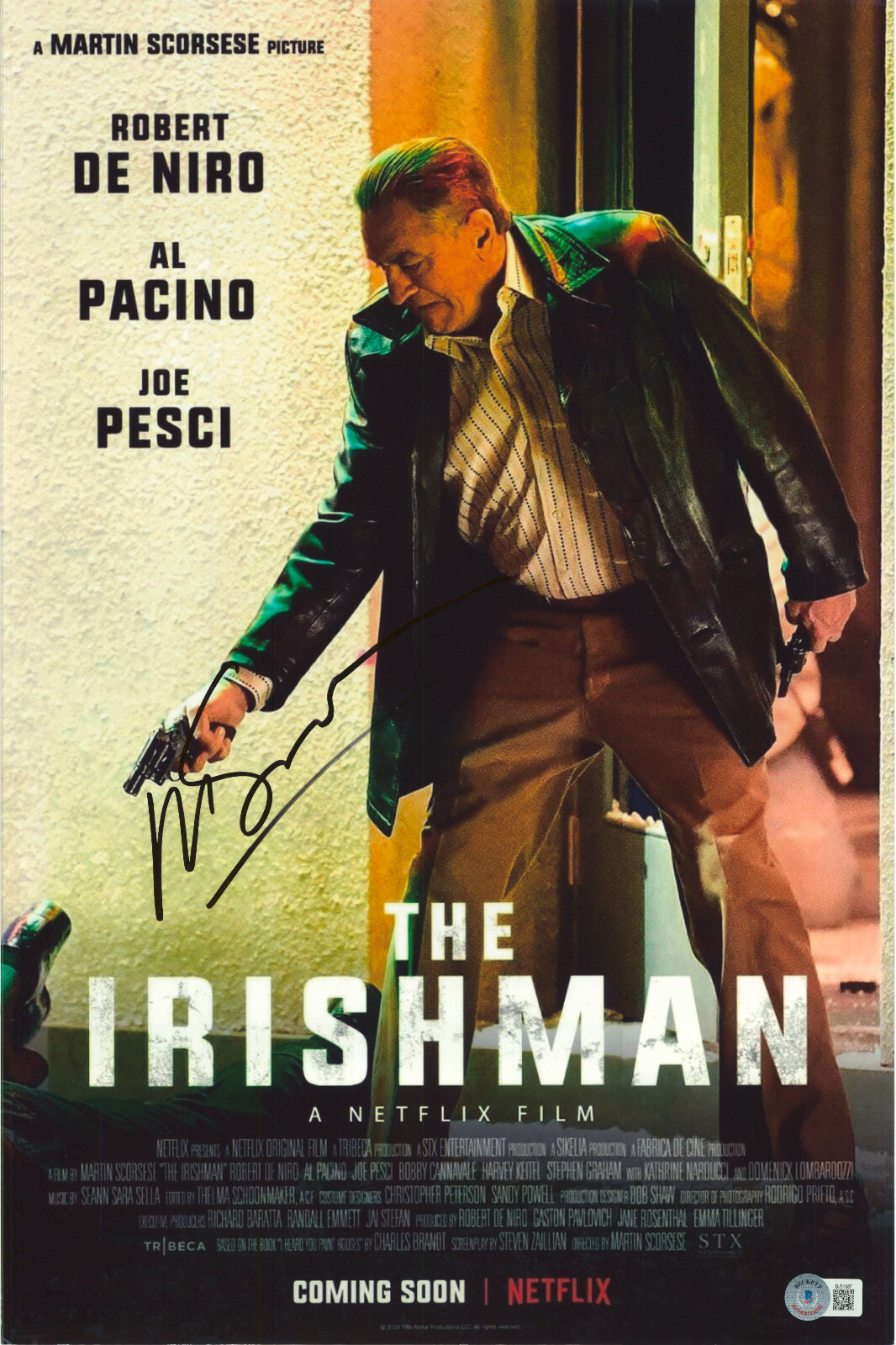 MARTIN SCORSESE SIGNED AUTOGRAPH THE IRISHMAN 12X18 PHOTO MINI POSTER BECKETT