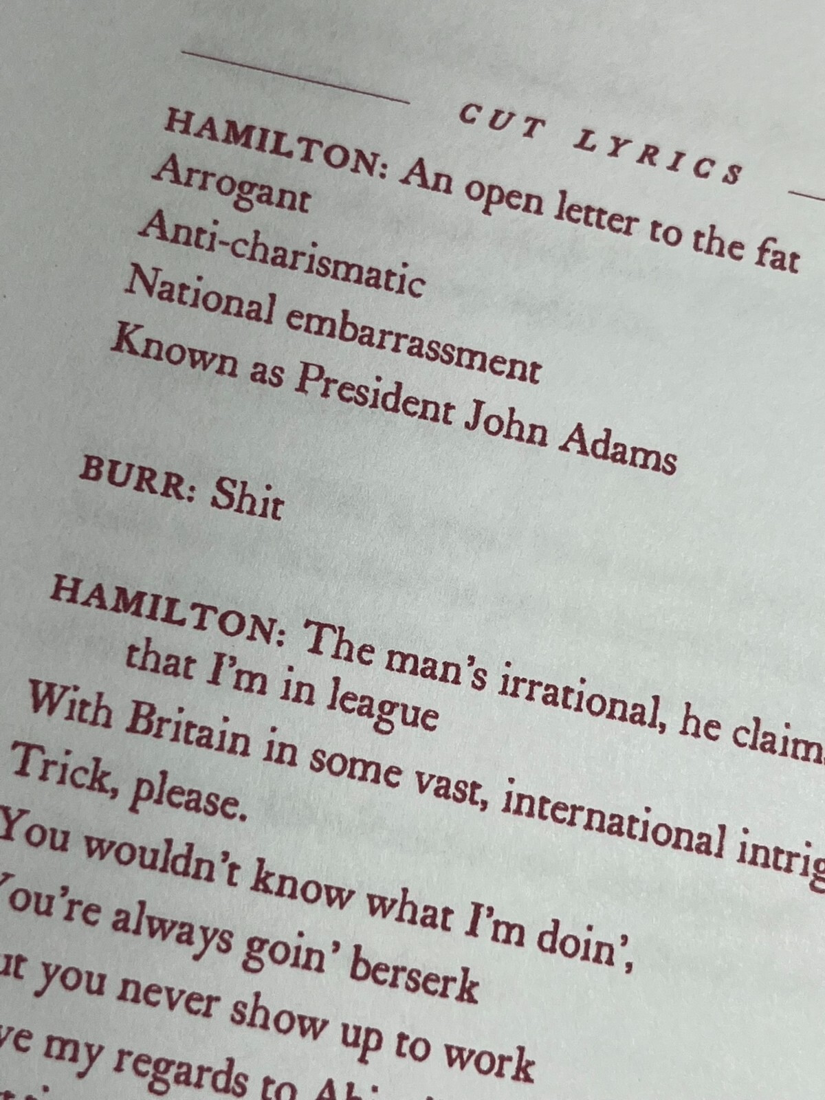 Hamilton Script Signed- Autograph Reprints- 146 Pgs- Hamilton Broadway Musical