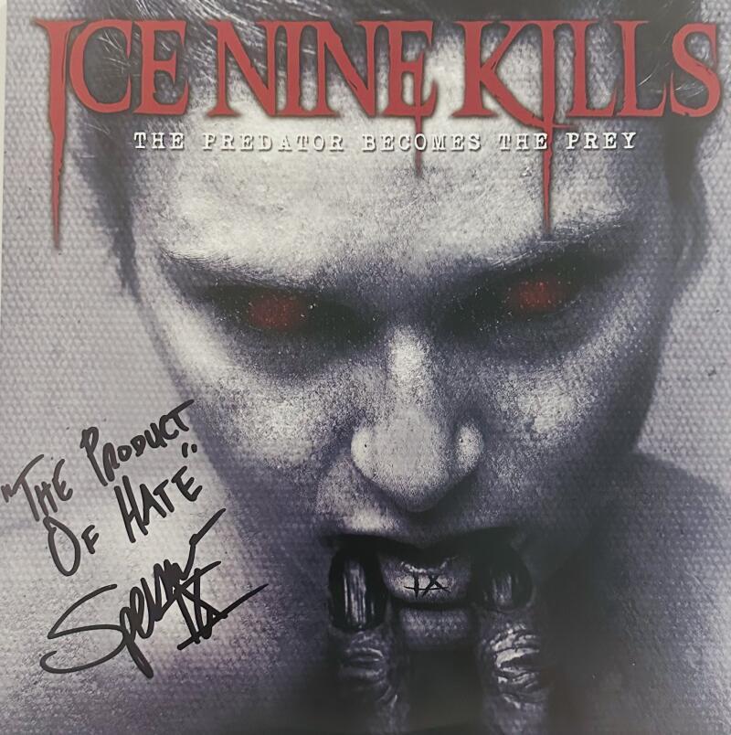 SPENCER CHARNAS SIGNED ICE NINE KILLS PREDATOR BECOMES THE PREY VINYL BAS J758