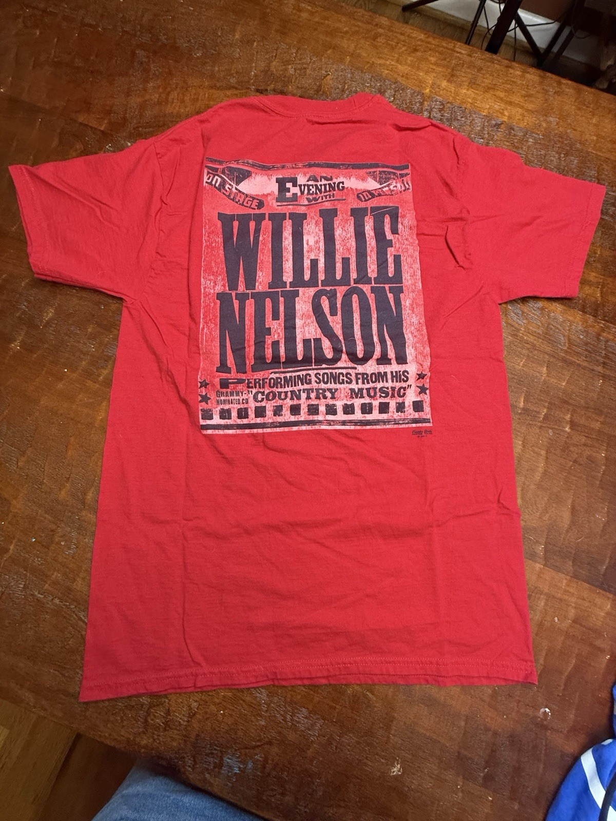 Willie Nelson Red Graphic TShirt An Evening With The Honky-Tonk Hero Live size M