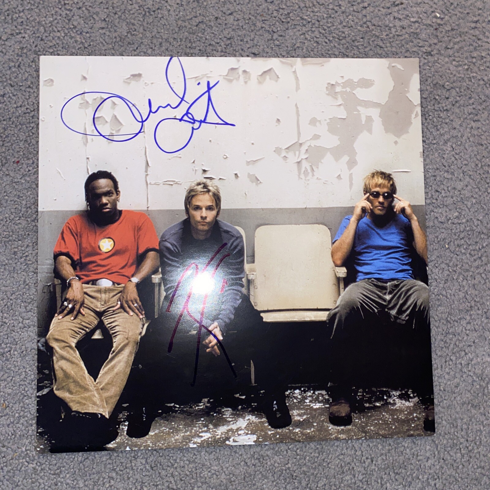 DC Talk Vinyl Insert AUTOGRAPH SIGNED (Michael Tait & Kevin Max) VERY RARE Flat