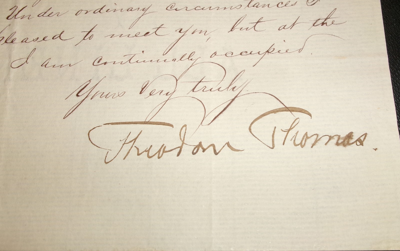 Theodore Thomas 1882 Conductor Violinist Signed Letter Chicago Symphony RARE
