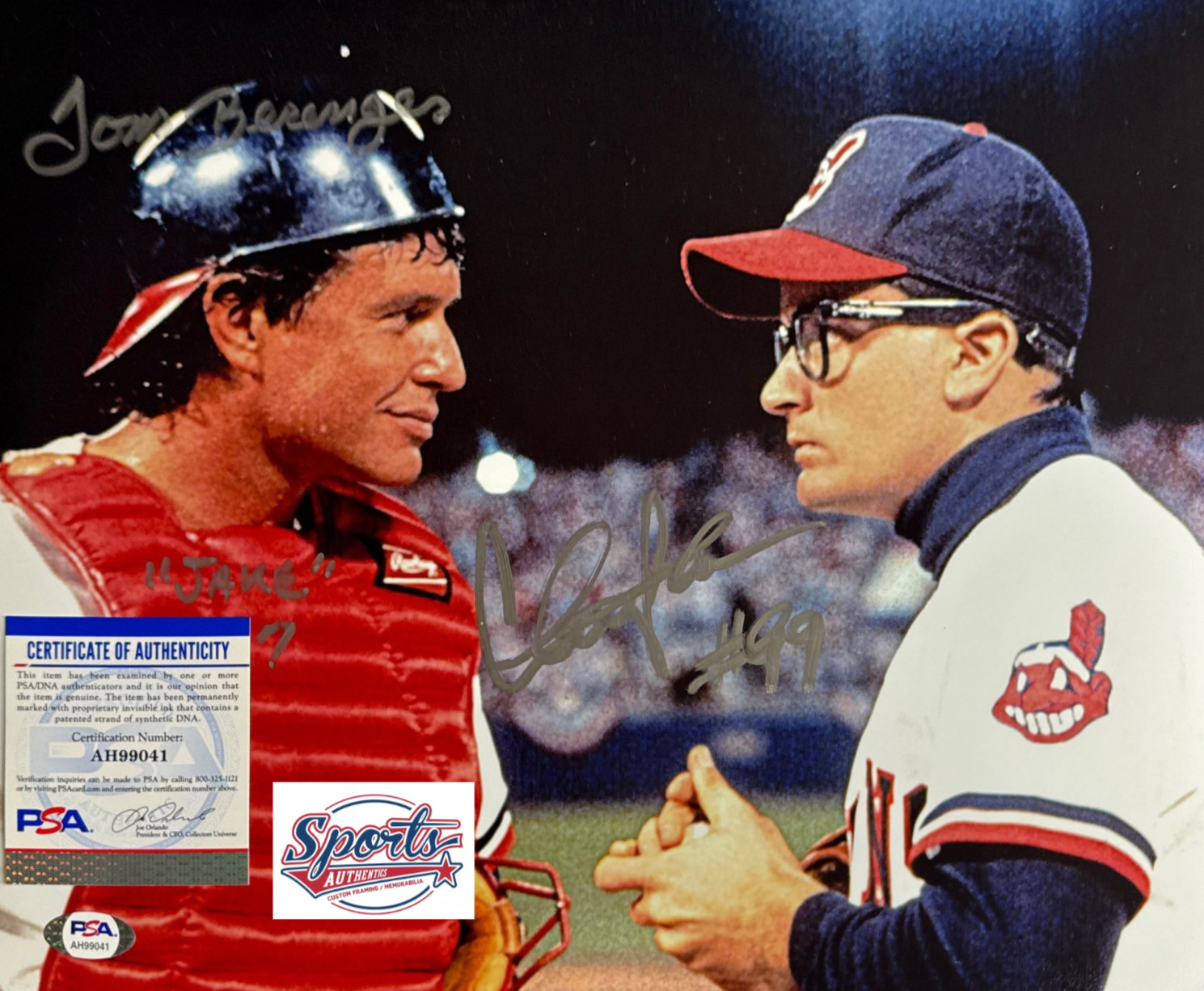 Charlie Sheen & Tom Berenger 11×14 Major League PSA AH99041