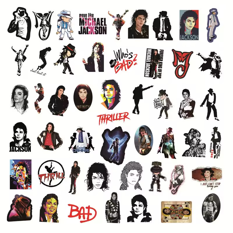 Michael Jackson Decals Stickers Set Water Resistant BAD Thriller MJ and More