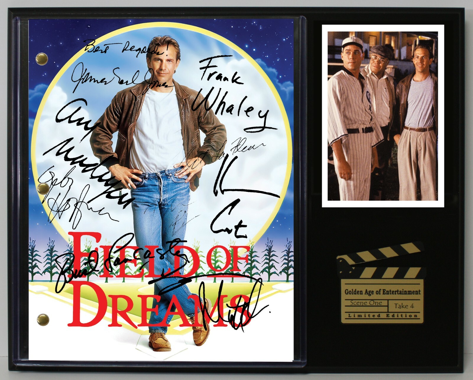 Field Of Dreams Reproduction Signed Movie Script Wood Plaque Display