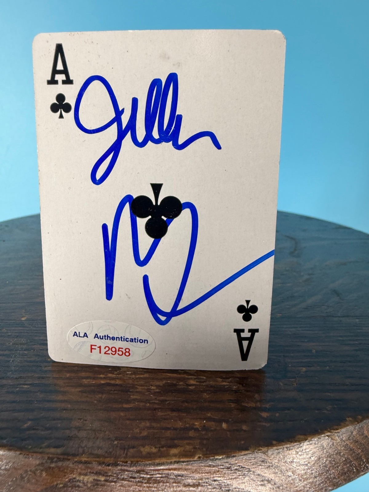 Penn & Teller Signed Playing Card 1 ALA Authenticated Excellent