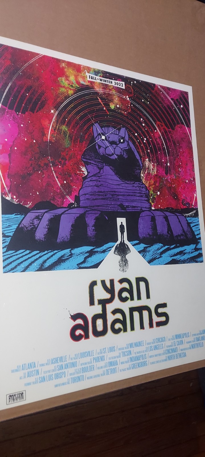 Ryan Adams POSTER 2022 Fall Winter Cat Tour RARE FS L@@K A Lot More Cardinals BN