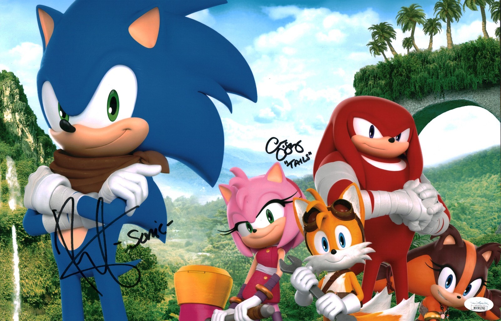Sonic 11×17 Mini Poster Cast x2 Signed Smith, O’Shaughnessey JSA Certified Auto