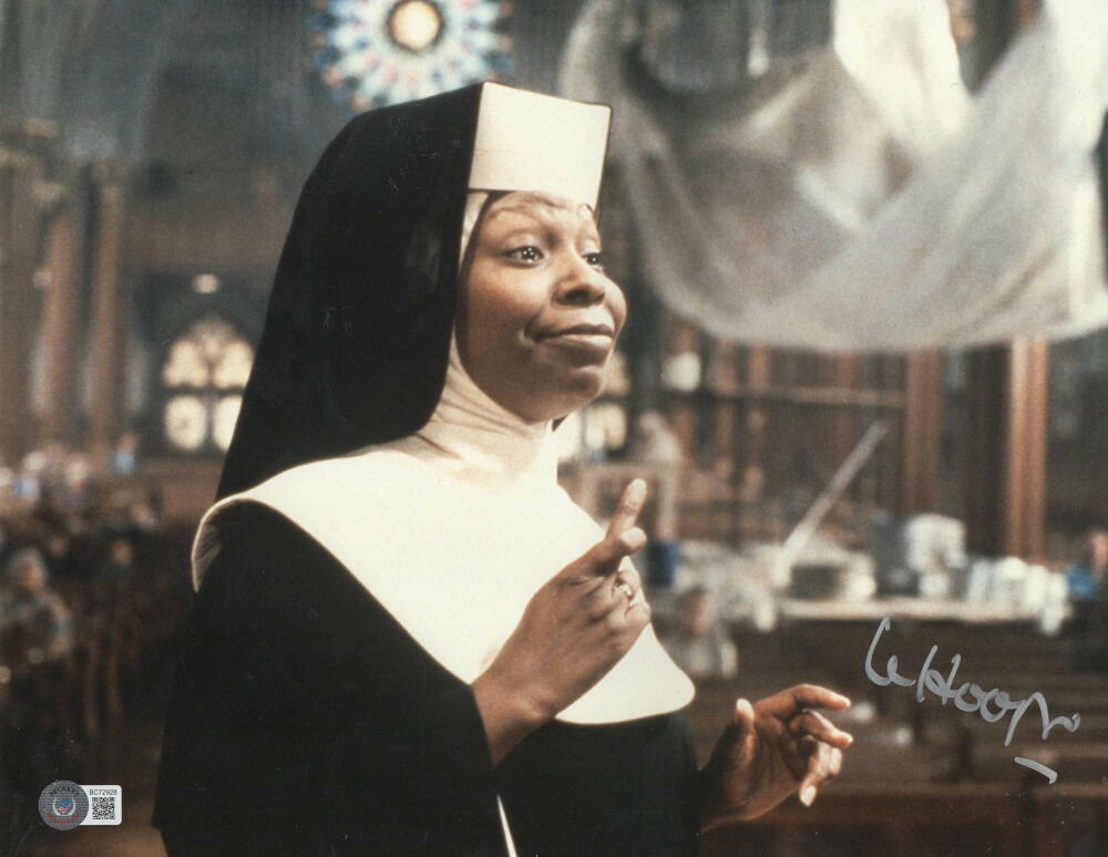 WHOOPI GOLDBERG SIGNED 11X14 PHOTO SISTER ACT AUTHENTIC AUTOGRAPH BECKETT COA
