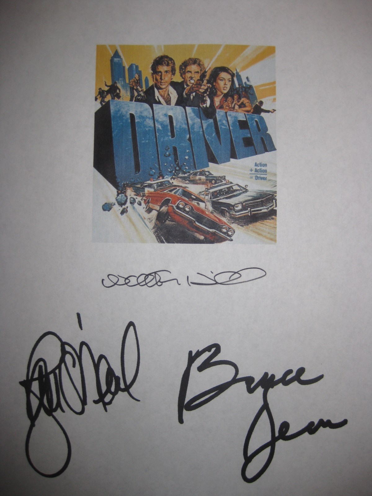 The Driver Signed Film Movie Script X3 Walter Hill Ryan O’Neal Bruce Dern reprnt