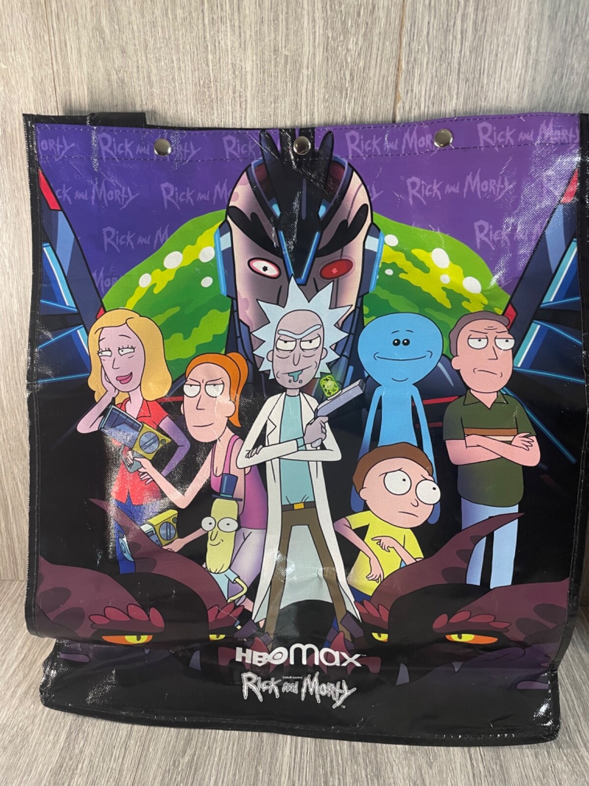 Rick And Morty Promo Swag HBO Max WB XL Tote Backpack Bag 21″ x 18″