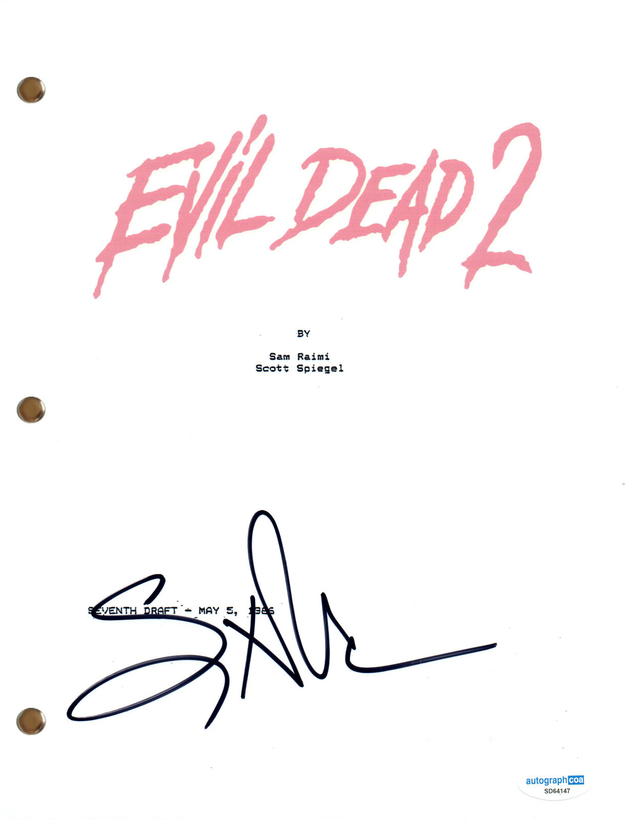 Greg Nicotero “Evil Dead 2” Signed Autograph Movie Script Screenplay Horror ACOA