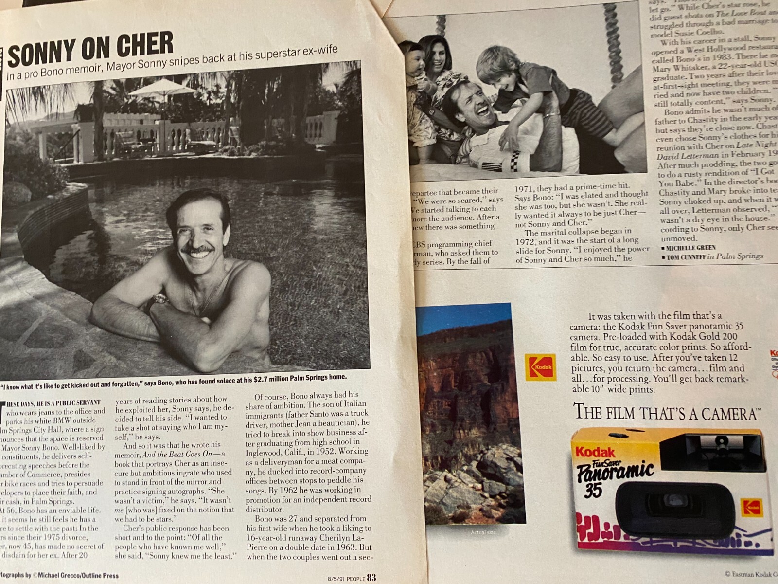 Cher, Sonny Bono, Two Page Vintage Clipping