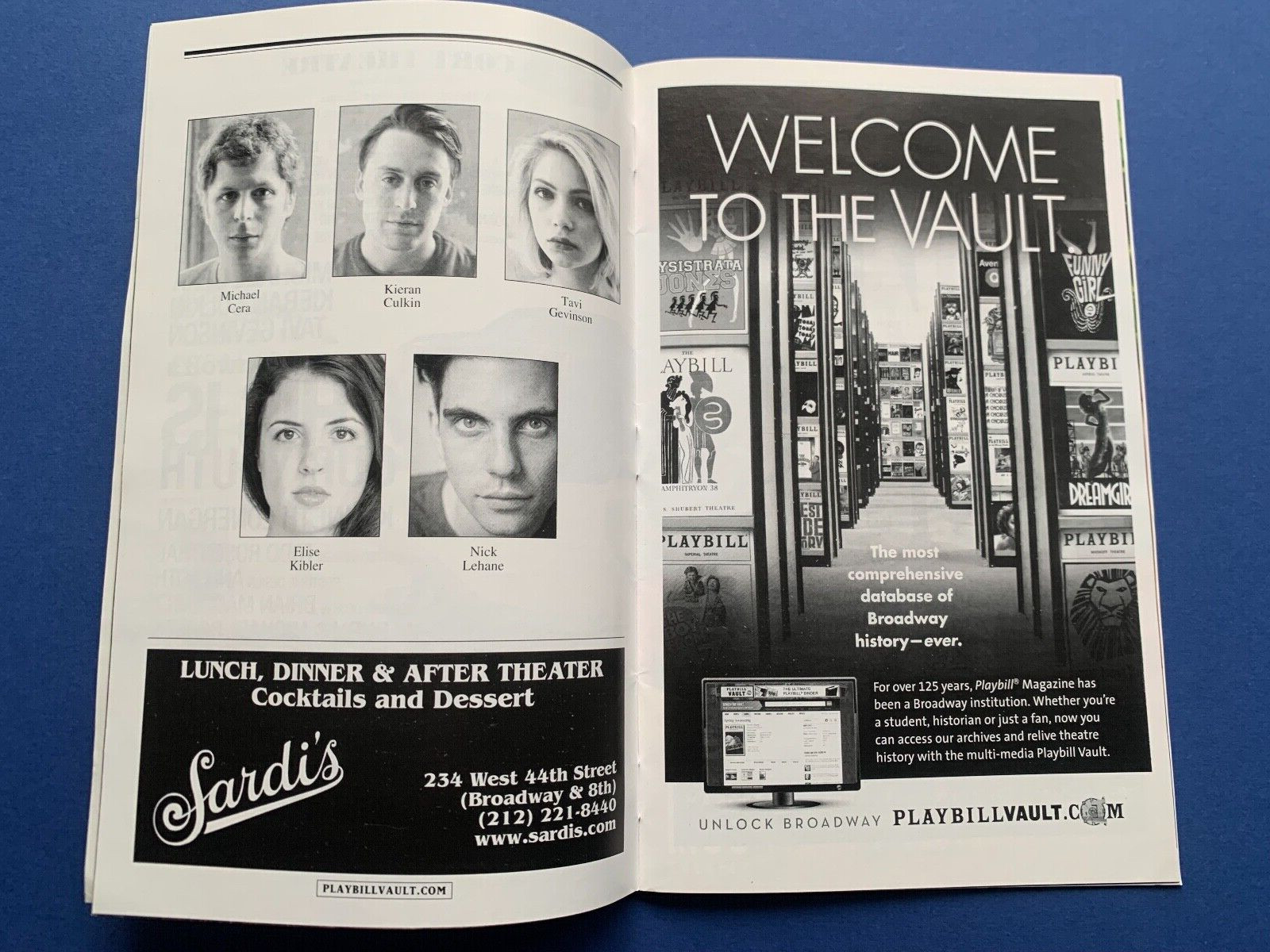 Signed Playbill by M. CERA, K. Culkin, T. GEVINSON autographs in person