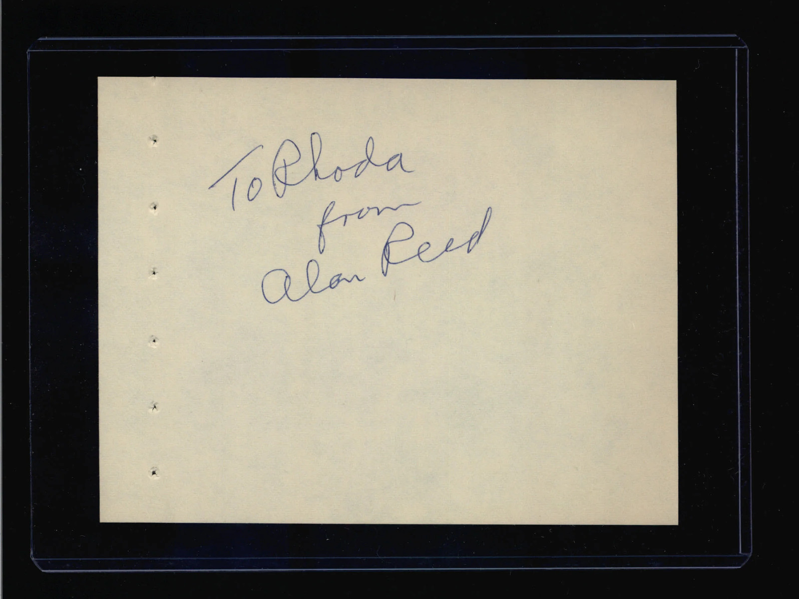Alan Reed – Signed Autograph Book Page – The Flintstones – Fred Flintstone Voice
