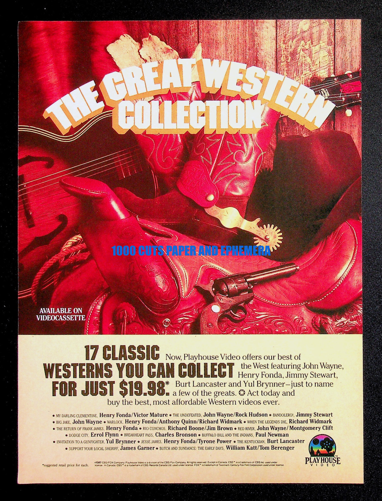 The Great Western Collection Playhouse Video 1987 Trade Print Magazine Ad Poster