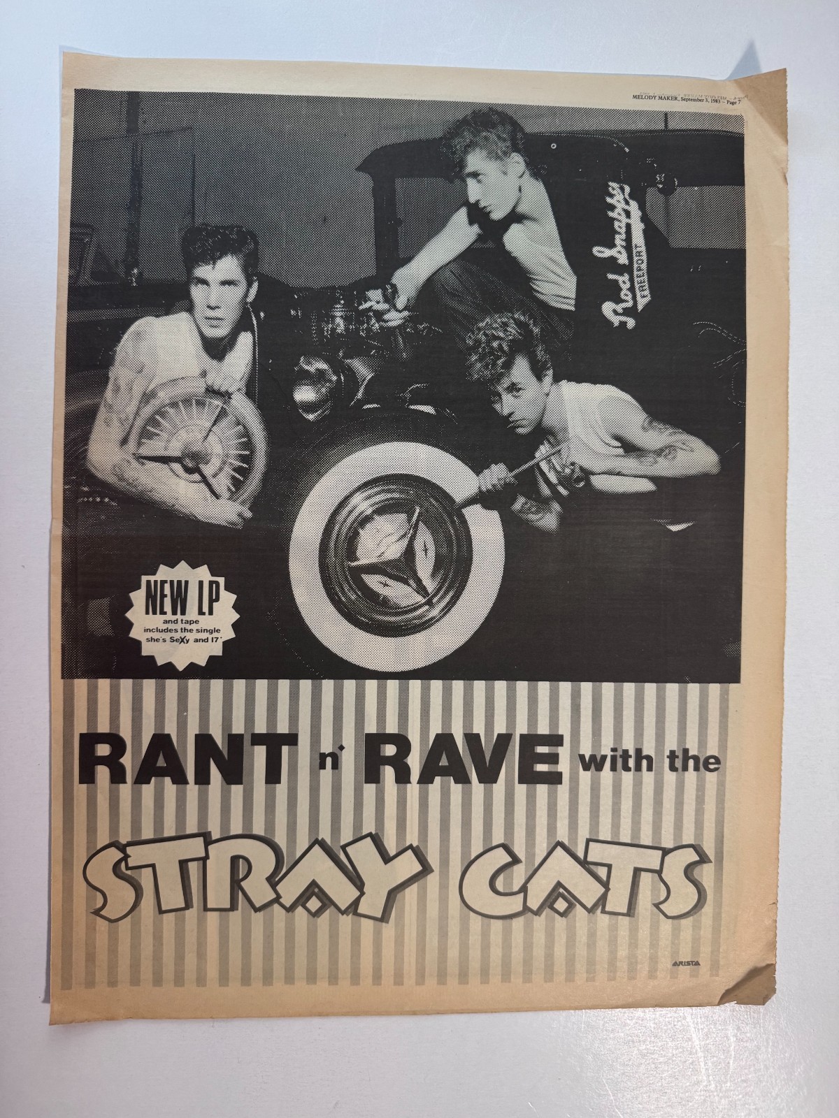 STRAY CATS “RANT N’ RAVE” 1983 MAG AD POSTER 13″ X 17″