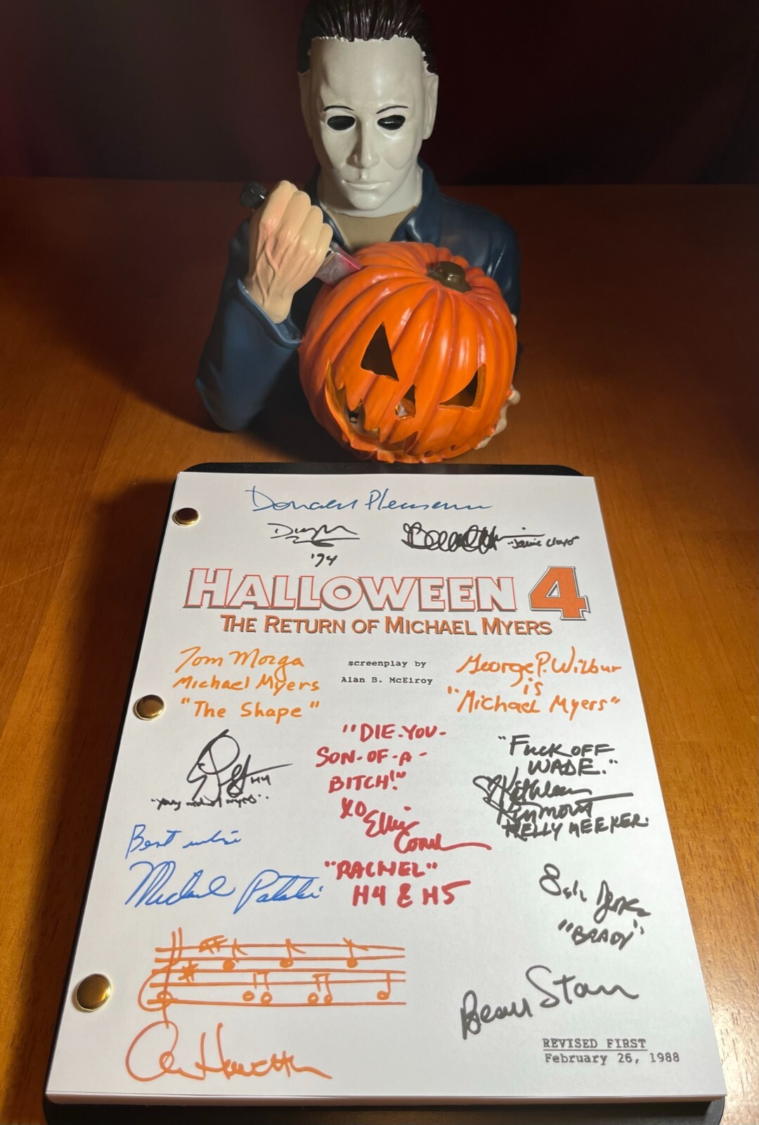 Halloween 4: The Return of Michael Myers Script Signed- Autograph Reprints