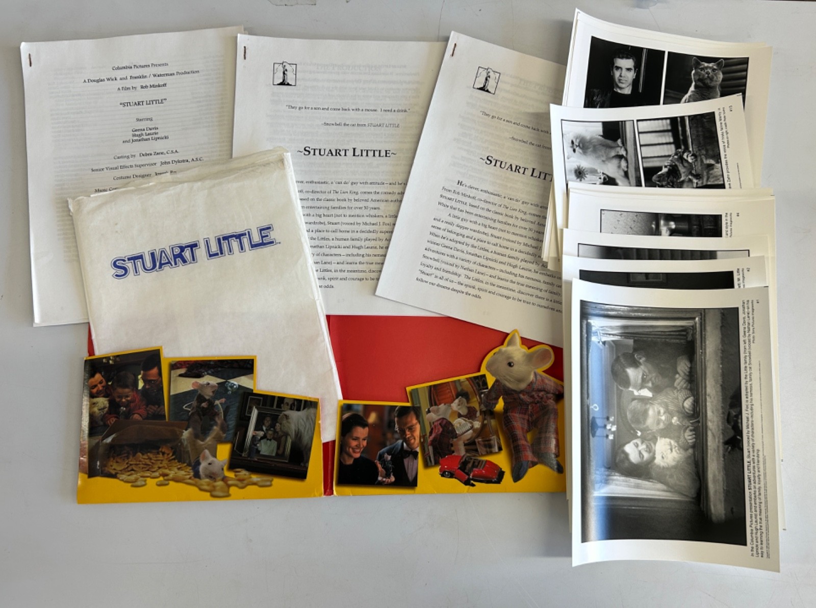 Stuart Little Movie Press Kit Geena Davis Hugh Laurie Folder Documents 16 Photos