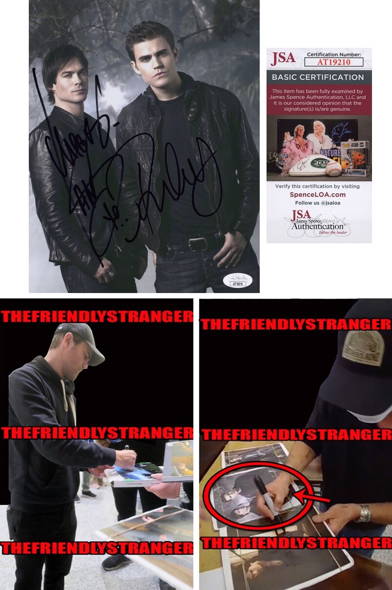 Ian Somerhalder & Paul Wesley signed “VAMPIRE DIARIES 8×10 Photo PROOF b JSA COA