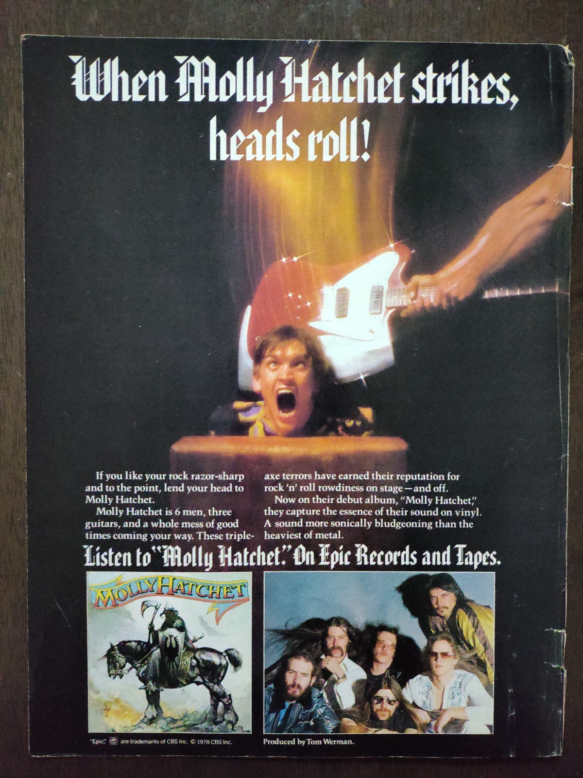 1979 Molly Hatchet – debut album promo vintage print ad [8×11]
