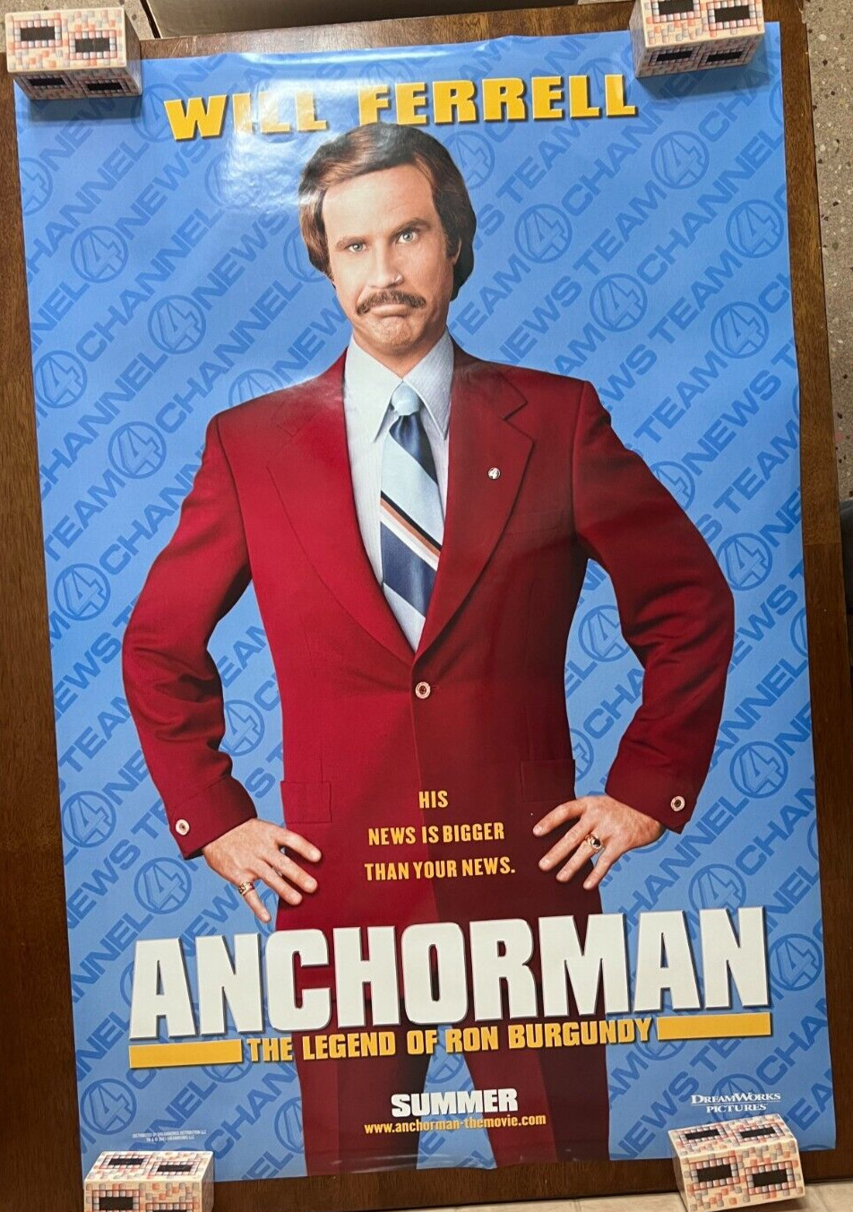 ROLLED ANCHORMAN: THE LEGEND OF RON BURGUNDY 2004 DOUBLESIDED MOVIE POSTER 27×40