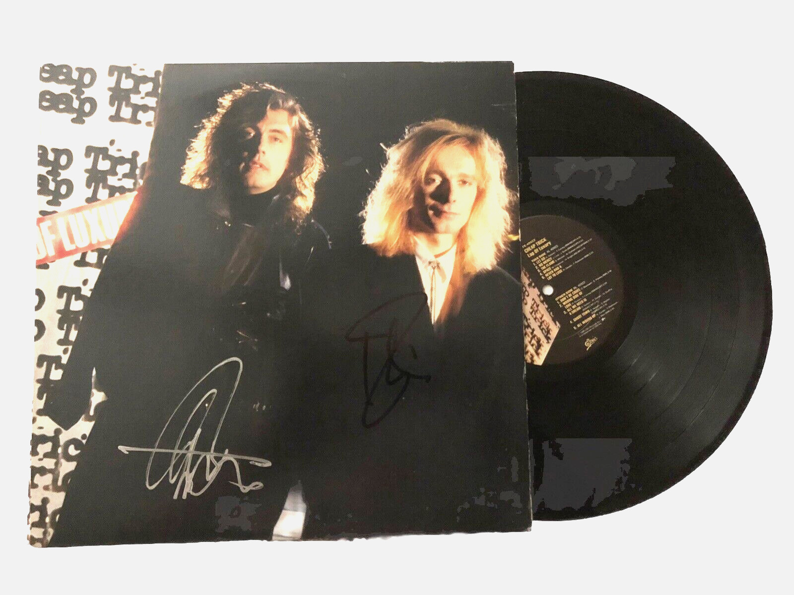 CHEAP TRICK Signed Lap Of Luxury Record Robin Zander Rick Nielsen Tom Petersson