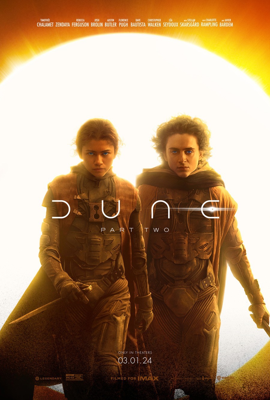 DUNE: PART TWO MOVIE POSTER 2 Sided ORIGINAL VF 27×40 TIMOTHEE CHALAMET ZENDAYA
