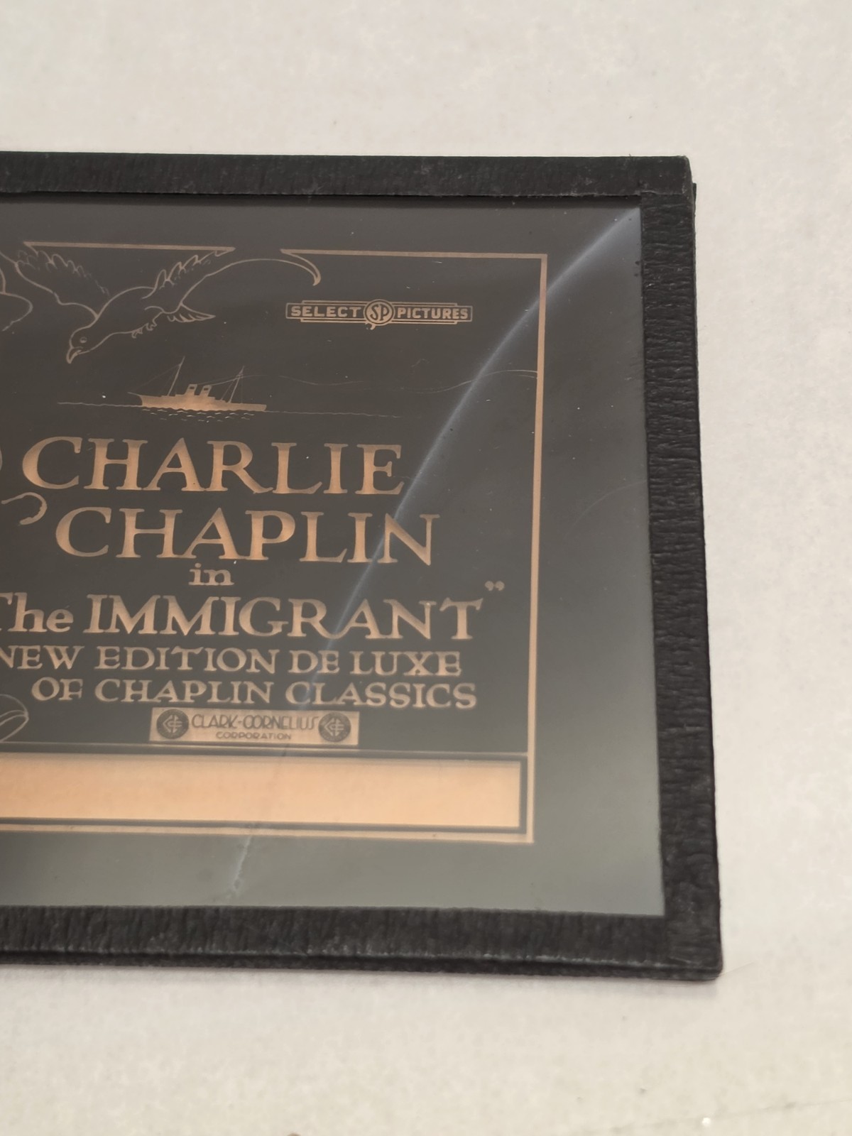 Charlie Chaplin “The Immigrant ” 1917 Extremely Rare Magic Lantern Slide