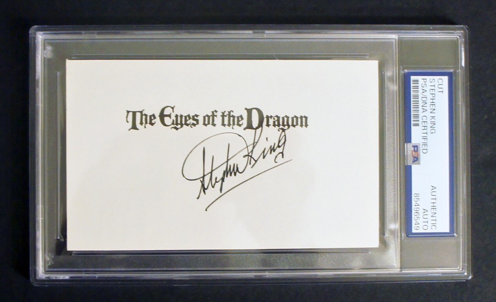 *PSA/DNA* STEPHEN KING SIGNED autograph cut PSA Encapsulated Eyes of the Dragon