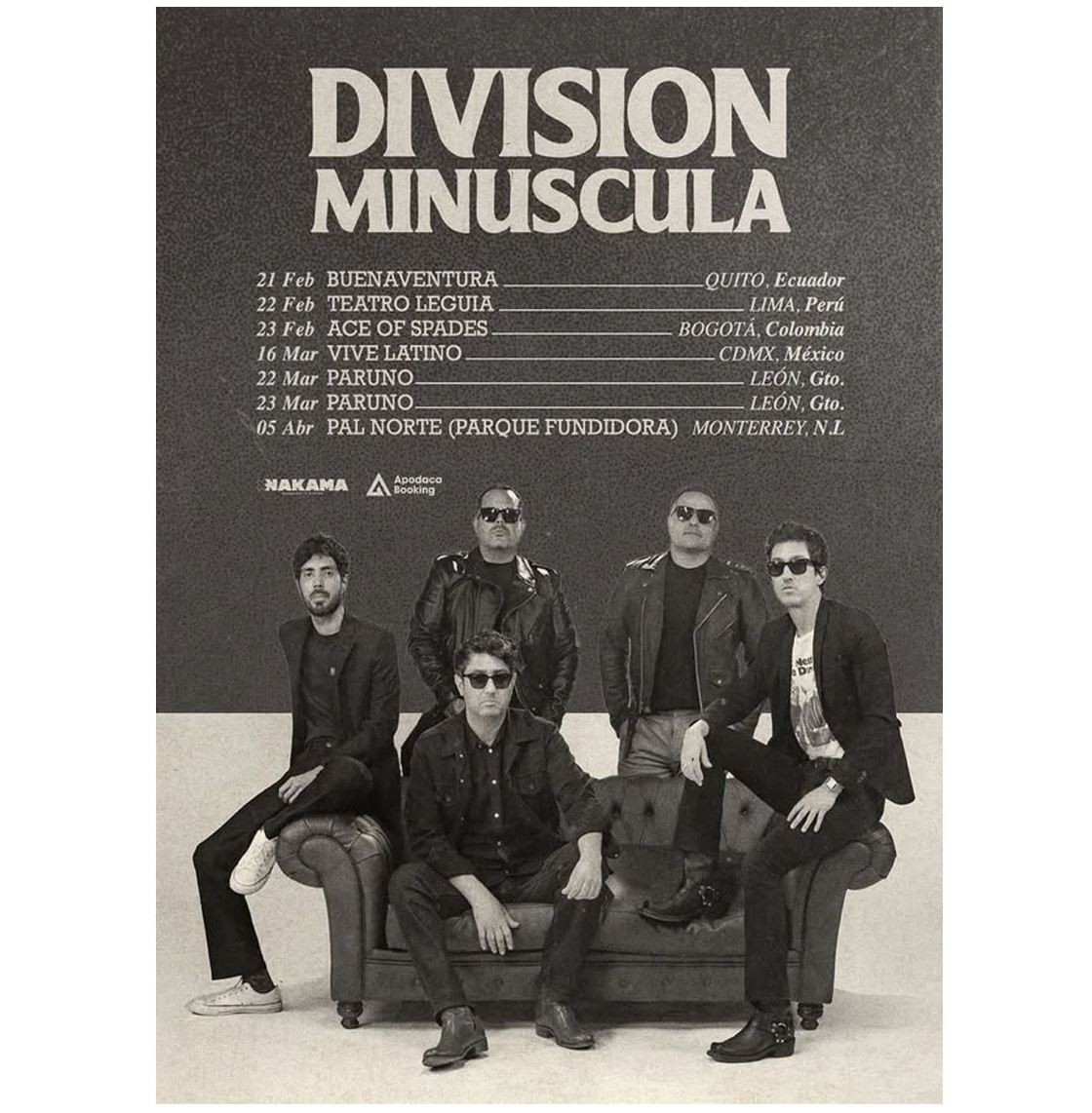 Division Minuscula Latin America Tour Feb Mar 2026 Poster
