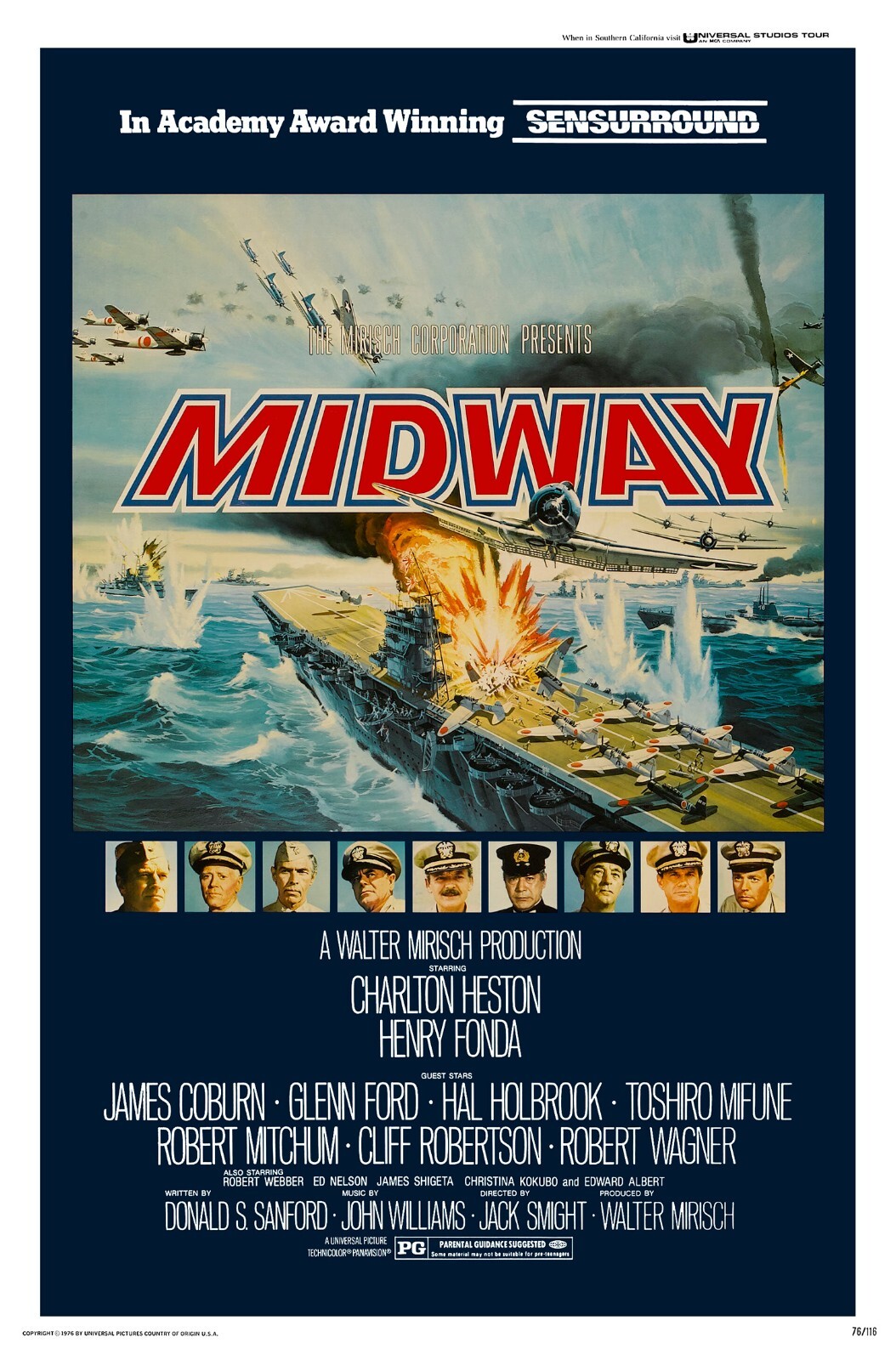 1976 Midway Movie Poster 11X17 Charlton Heston Henry Fonda James Coburn 🍿