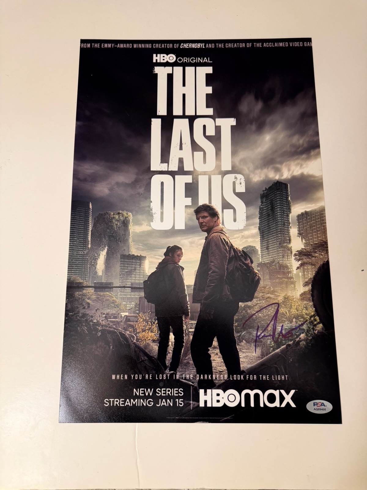 PEDRO PASCAL THE LAST OF US SIGNED 11×17 POSTER PHOTO JOEL MILLER RARE PSA COA