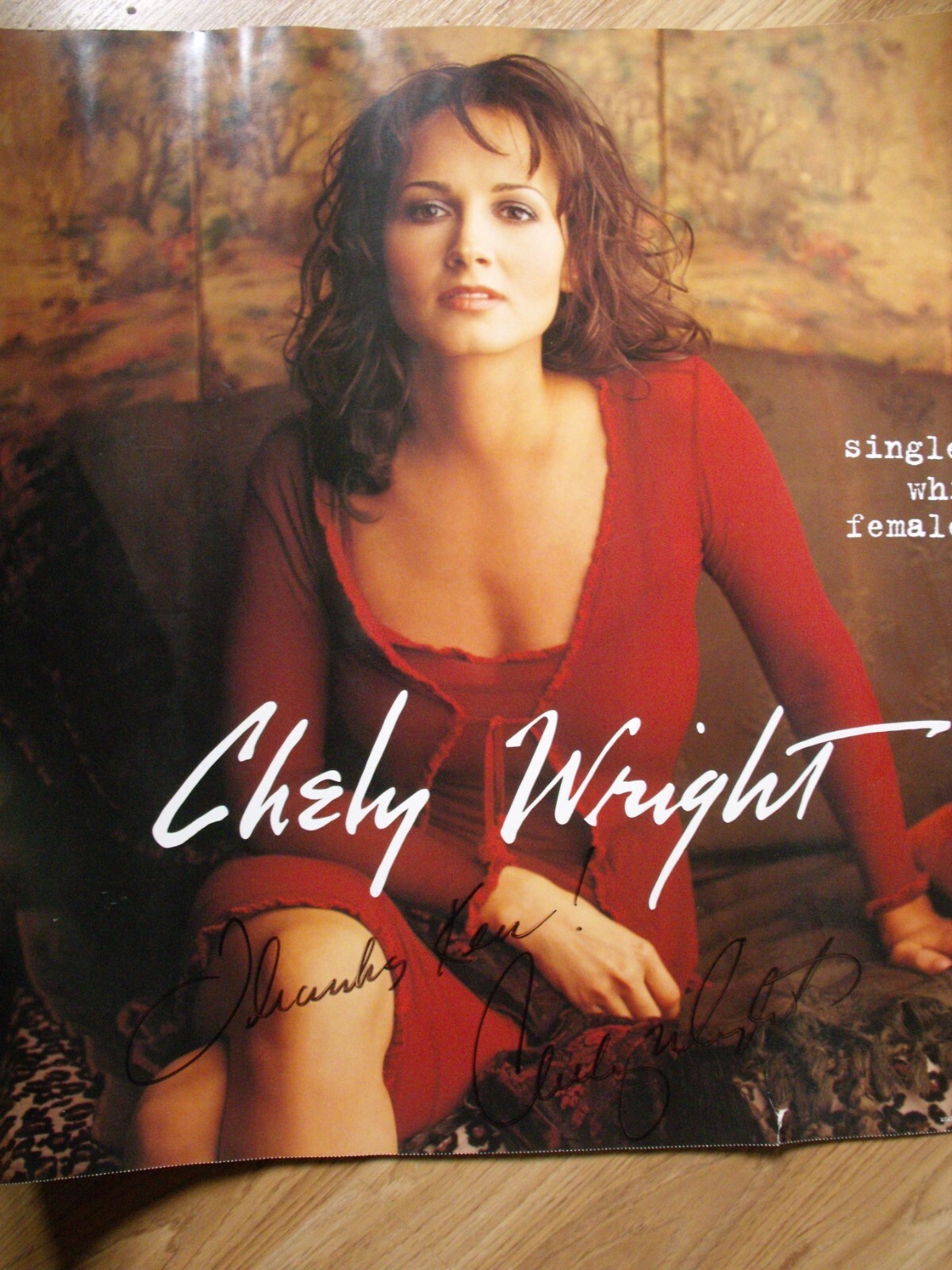 LGBT Chely Wright Country Music Autographed poster 1990’s