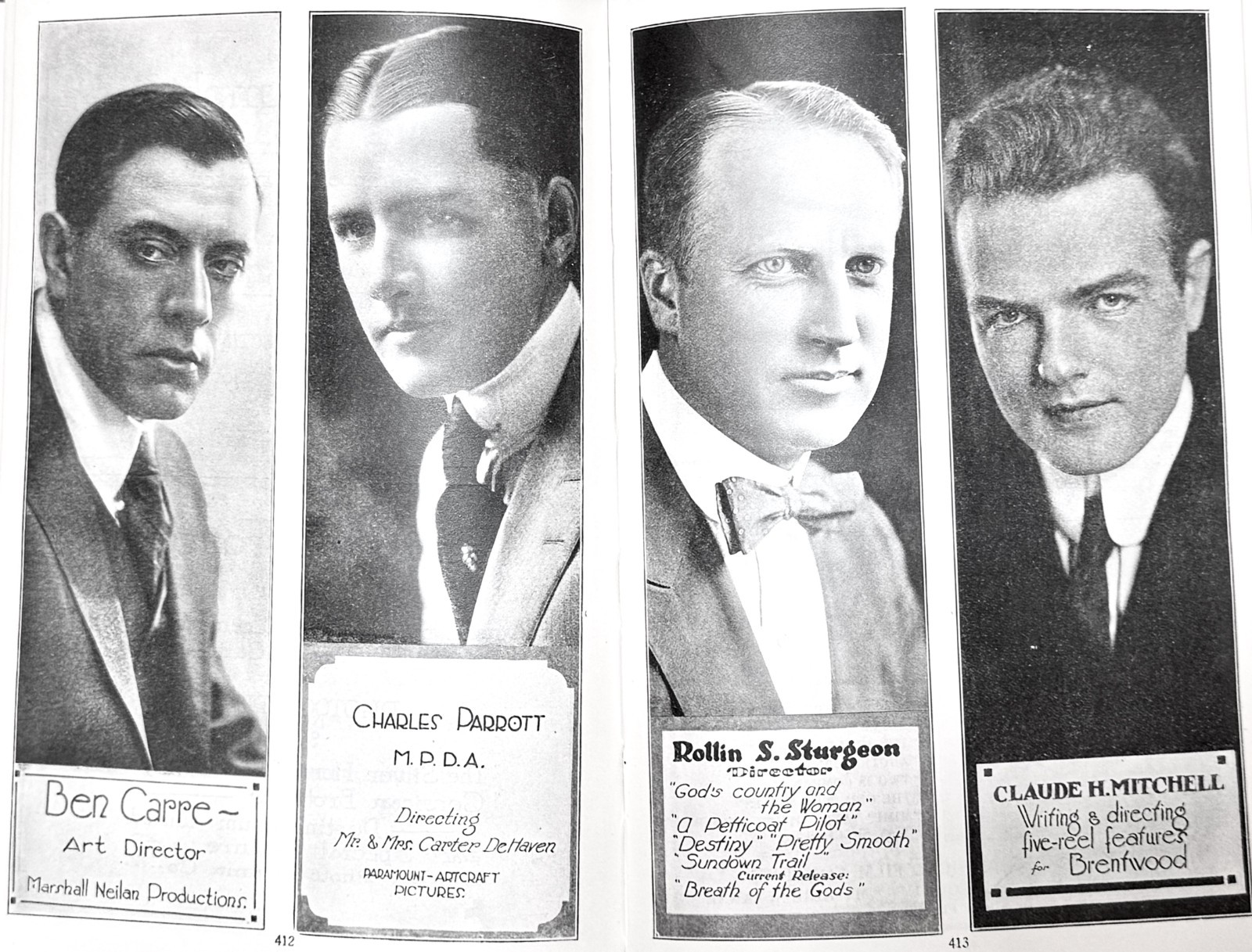 1920 MOTION PICTURE STUDIO DIRECTORY Trade Annual w/1,000+ photos, 1st Edition