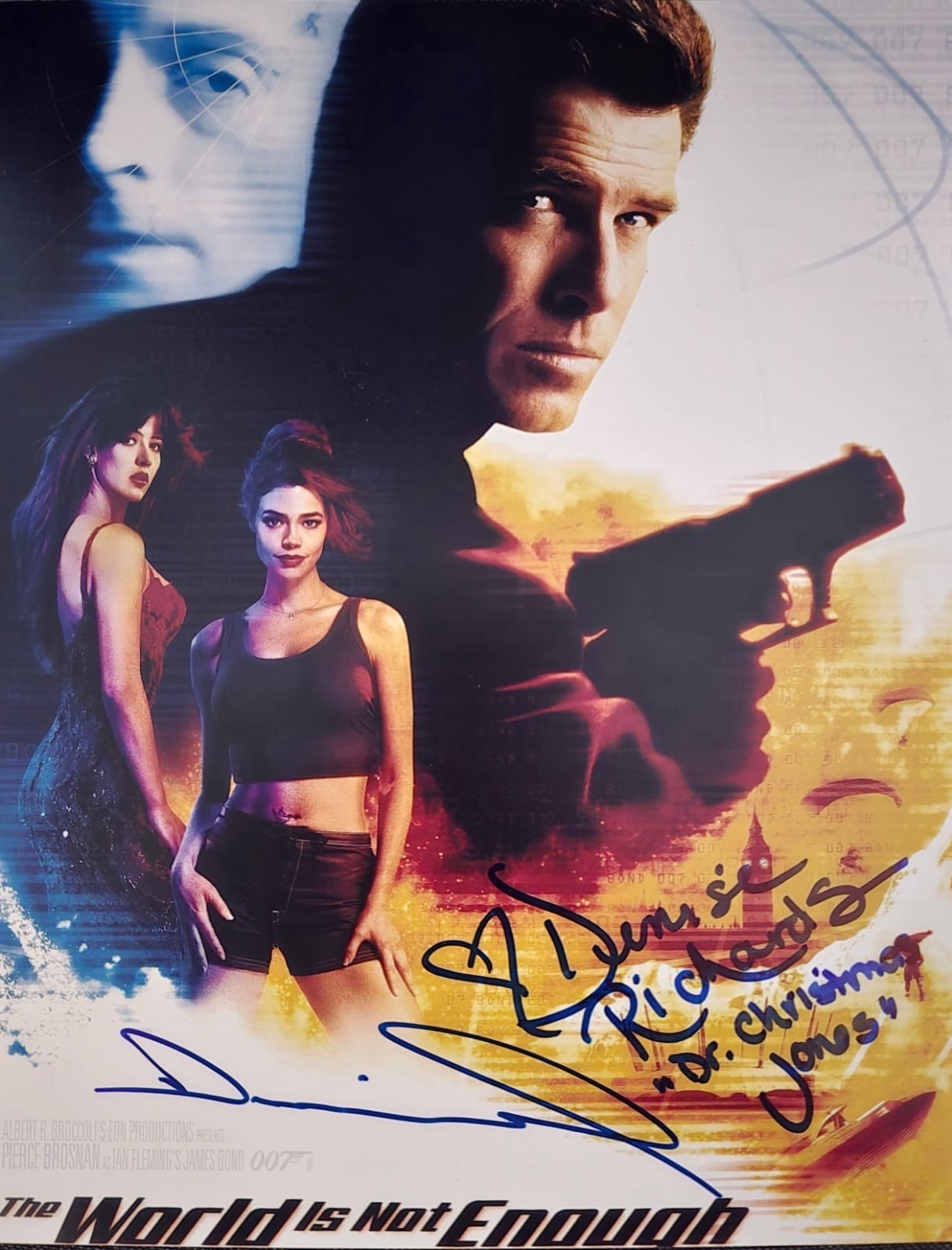 Denise Richards & Daniel Naprous signed 8×10 James Bond ACOA IP