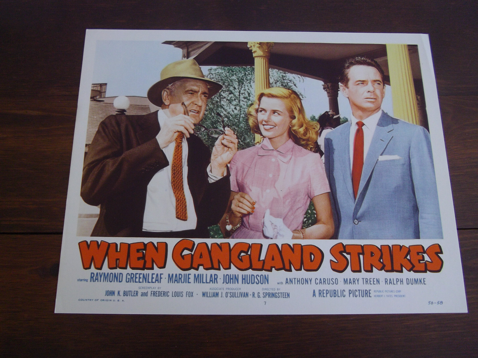 WHEN GANGLAND STRIKES Orig Gangster Film Lobby Card #7 1956 Very Fine/M Cond.