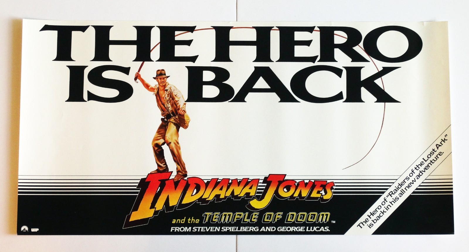 Indiana Jones and the Temple of Doom British Movie Poster 15 x 30″ Rolled