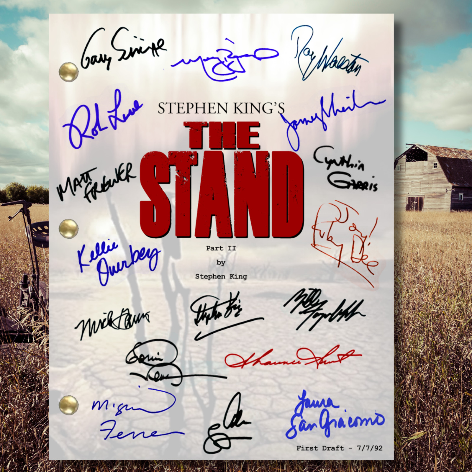 The Stand Miniseries Parts 1-4 Signed Autograph Script Reprints Stephen King