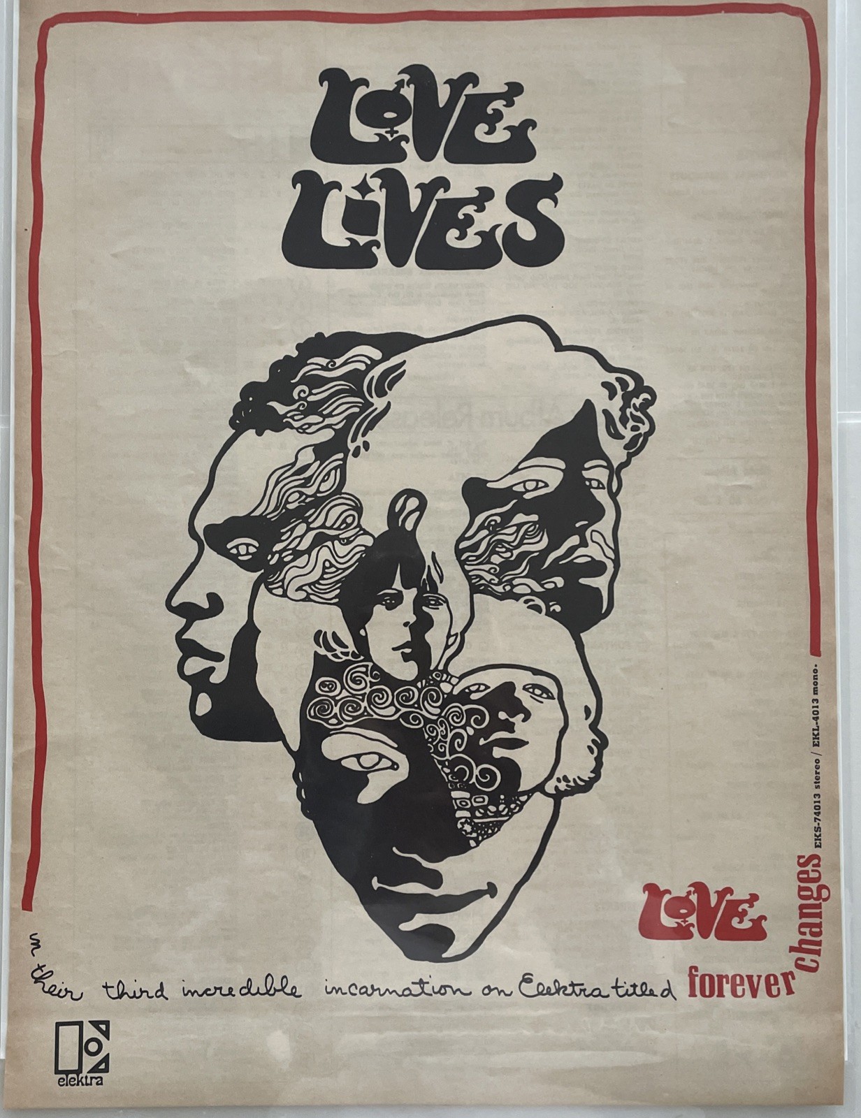 1967 LoVe Arthur Lee, FOREVER CHANGES, Elektra Record Promo Ad