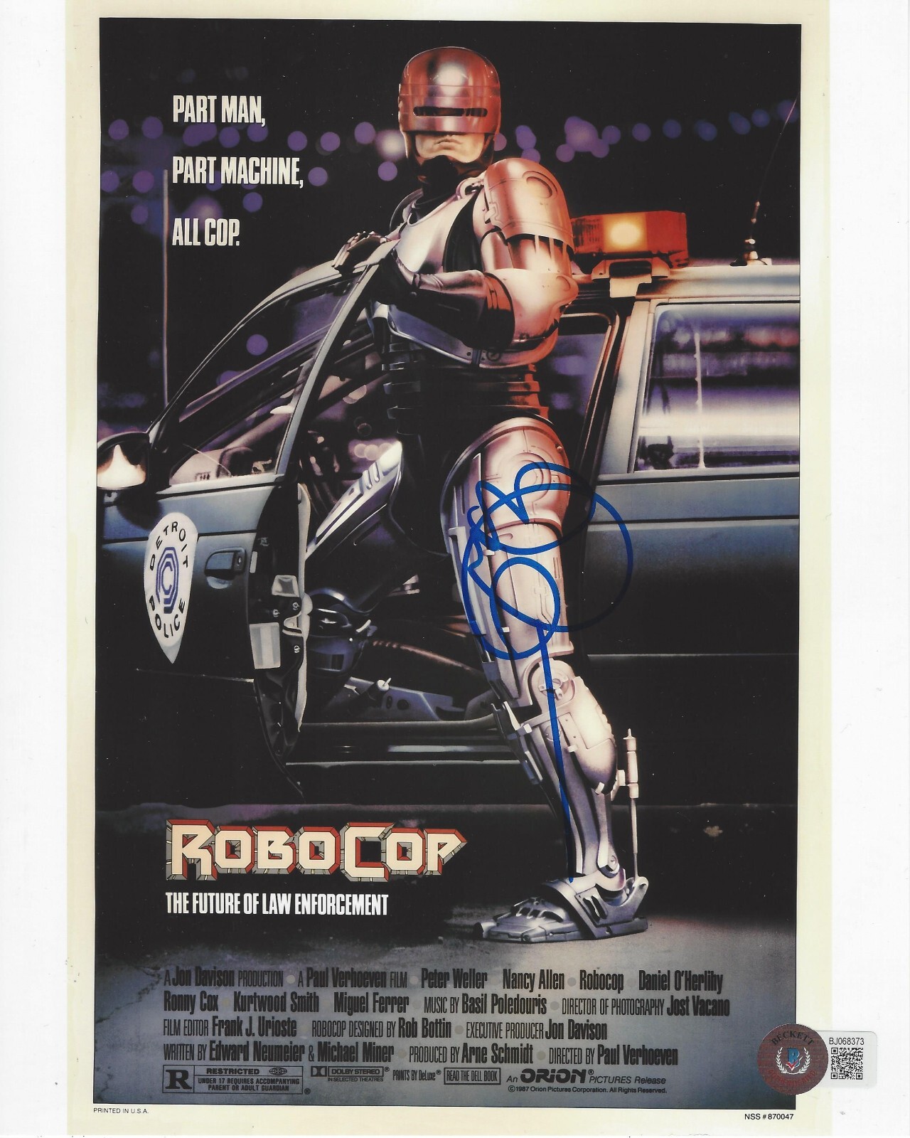 WRITER EDWARD NEUMEIER SIGNED ROBOCOP 8×10 MOVIE POSTER PHOTO BECKETT BAS COA